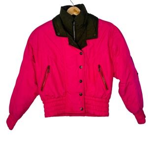 Fera‎ Skiwear Womens Puffer Jacket Hot Pink Bomber Ski Snowboard Size 6